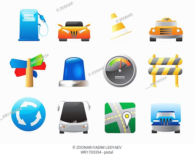 Icons for cars and roads