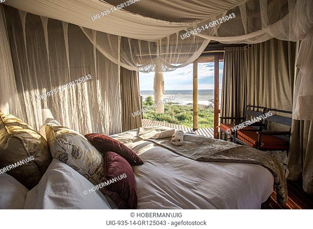 Romantic Bedroom With Views AtOnkoshi Camp On The Edge Of The Etosha Pan In Namibia