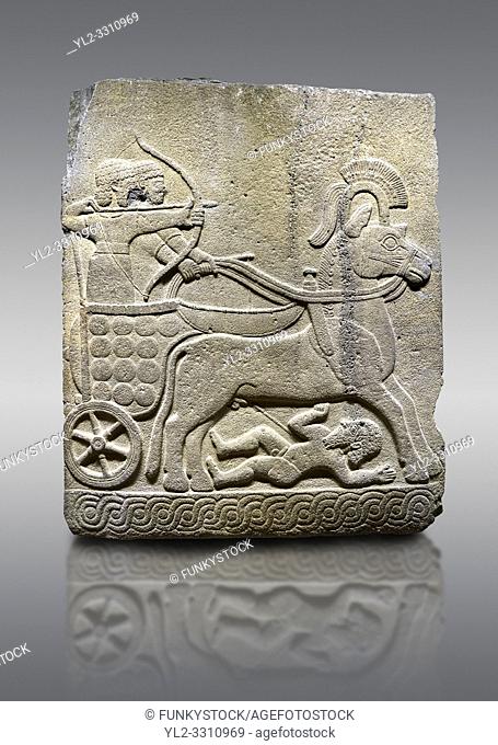Picture & image of Hittite relief sculpted orthostat stone panel of Long Wall Basalt, KarkamÄ±s, (KargamÄ±s), Carchemish (Karkemish), 900 - 700 B. C