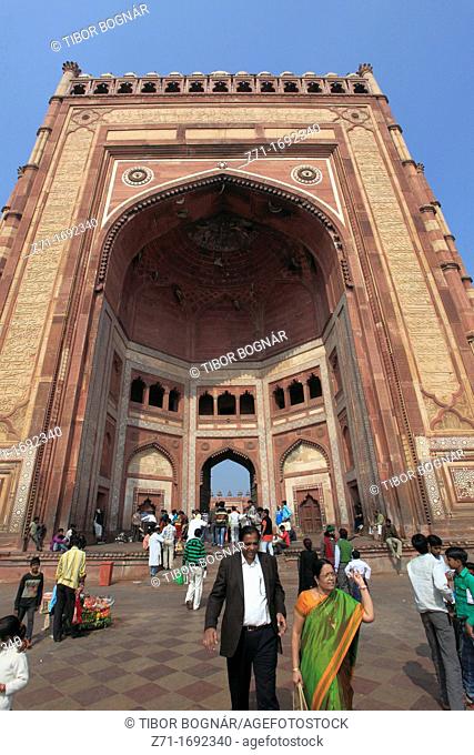 India, Uttar Pradesh, Fatehpur Sikri, Jama Masjid mosque, Buland Darwaza, Victory Gate