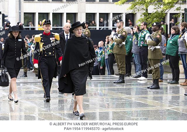 Queen Margrethe of Denmark .arrive at the Cathédrale Notre-Dame in Luxemburg, on May 04, 2019, to attend the Funeral of HRH Grand Duke Jean of Luxemburg (5...