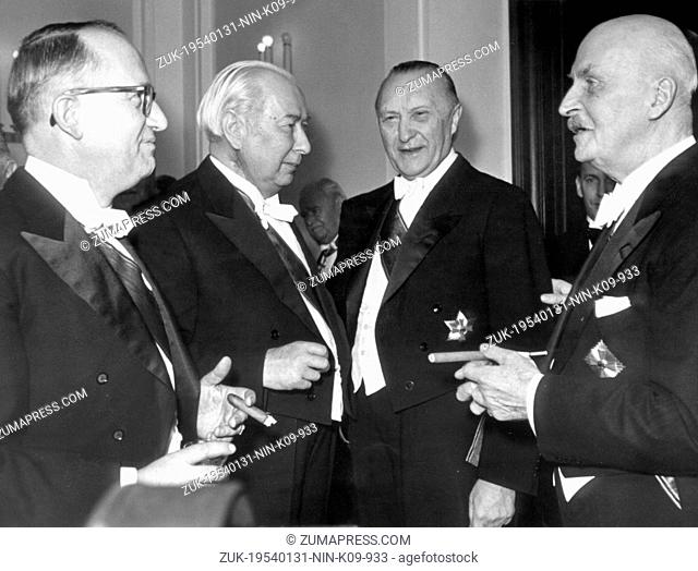 Jan. 31, 1954 - Bonn, Germany - West Germany's first chancellor KONRAD ADENAUER began his career in politics as a member of the Cologne City Council