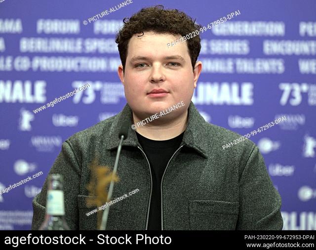 20 February 2023, Berlin: Actor Tom Xander speaks at the press conference for the film ""Seneca - On the Creation of Earthquakes"" at the Grand Hyatt