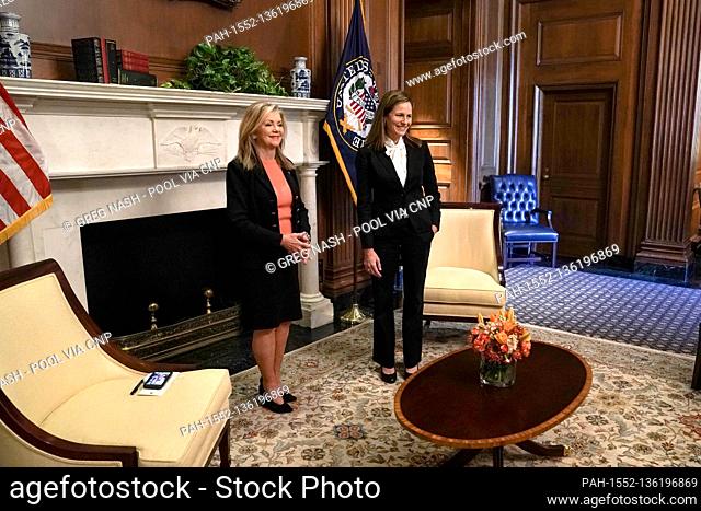 United States Senator Marsha Blackburn (Republican of Tennessee) participates in a photo op with US President Donald J. Trump’s US Supreme Court nominee Judge...