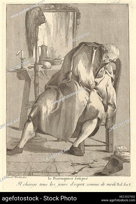 Le Perruquier fatigué (The Tired Wig-Maker), 1775. Creator: Giovanni David