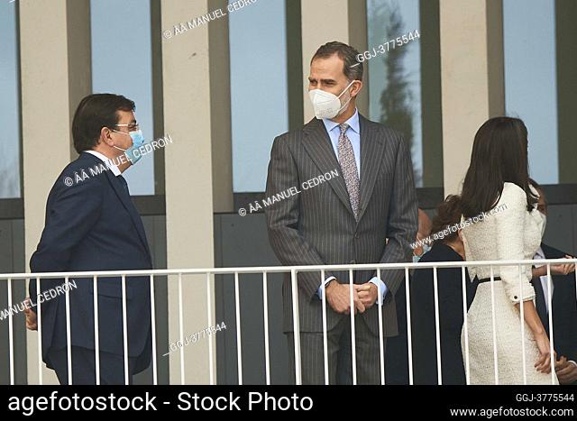 King Felipe VI of Spain, Queen Letizia of Spain attend the opening of the Helga de Alvear Museum of Contemporary Art on February 25, 2021 in Caceres, Spain