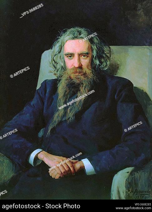 Yaroshenko Nikolai - Portrait of the Philosopher Vladimir Solovyov - Russian School - 19th and Early 20th Century