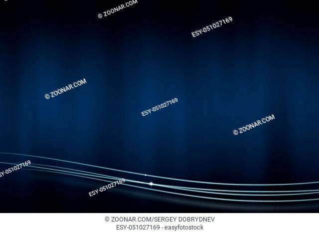 Abstract dark blue background with the light lines at the bottom