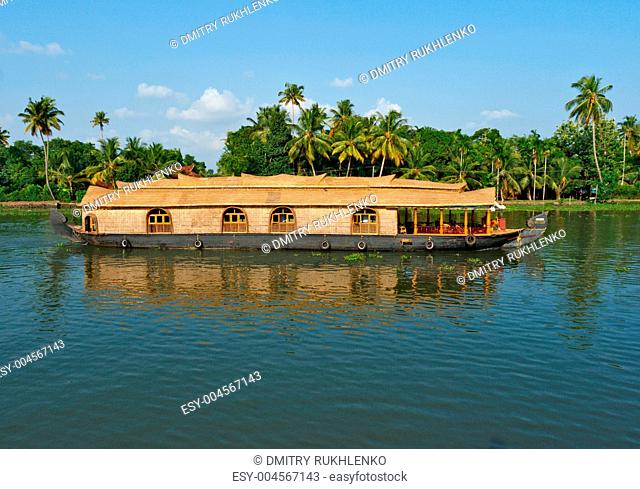 Houseboat on Kerala backwaters, India