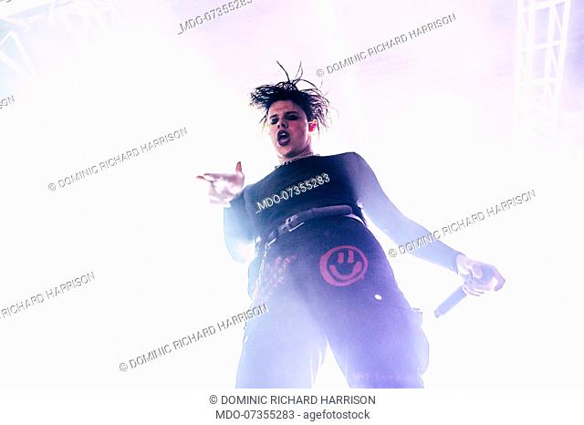 English singer and musician Dominic Richard Harrison known as Yungblud performs live on stage at Fabrique Milano. Milan (Italy), November 2nd, 2019
