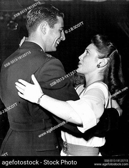 Joan Leslie & Capt Jack Bradna. January 10, 1950. (Photo by J.B.Scott)