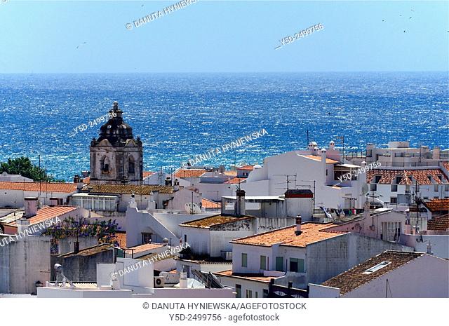 Europe, Portugal, Algarve, Faro district, panorama of old town of Lagos