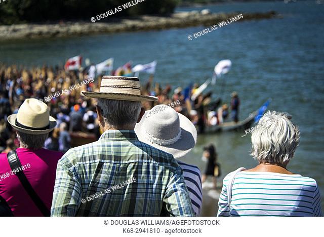 Gathering of Canoes, First Nations ceremony, Vanier Park, Vancouver, BC, Canada