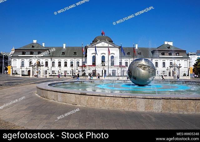 Slovakia, Bratislava, Exterior of Palais Grassalkovich, presidential palace