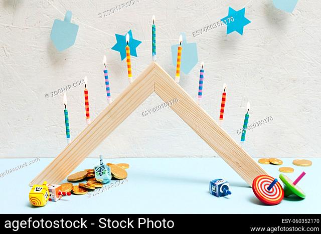 hanukkah celebration with candles