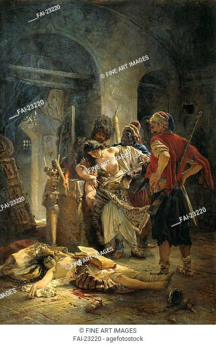 The Bulgarian Martyresses. Makovsky, Konstantin Yegorovich (1839-1915). Oil on canvas. Russian Painting of 19th cen. . 1877. Russia