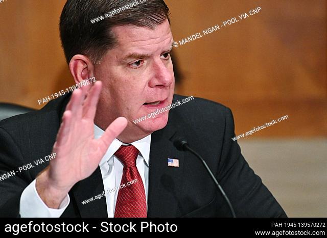 Marty Walsh testifies before the Senate Health, Education, Labor, and Pensions Committee on his nomination to be the next Labor secretary