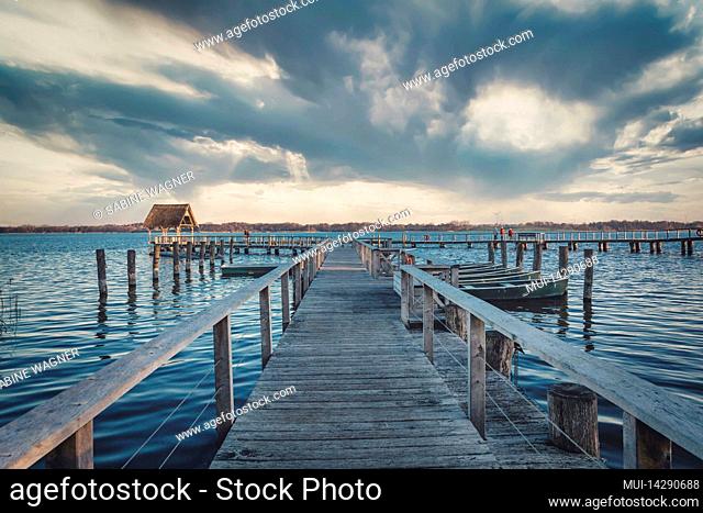Boardwalks at Hemmelsdorfer Lake in Schleswig-Holstein