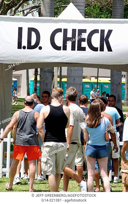 ID Check at Red Bull Flügtag festival, Bayfront Park. Miami. Florida, USA