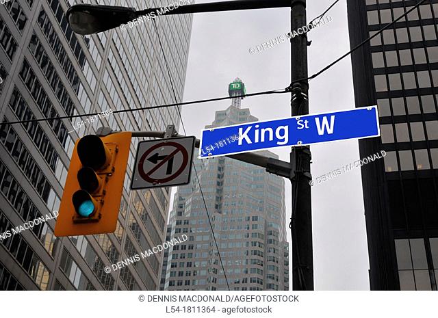King street major street sign in downtown Toronto Ontario Canada