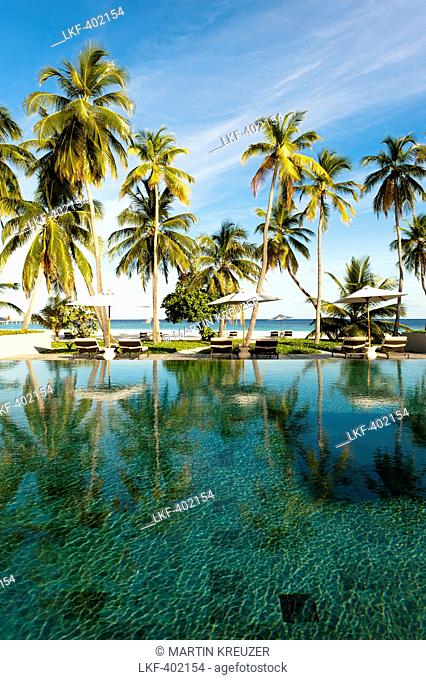 Main swimming pool at Park Hyatt Maldives Hadahaa, Gaafu Alifu Atoll, North Huvadhoo Atoll, Maldives