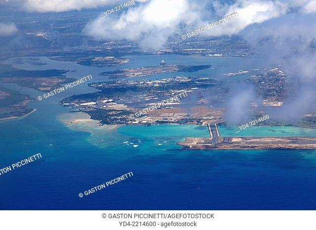 Aerial View of O`ahu Island, Hawaii, USA