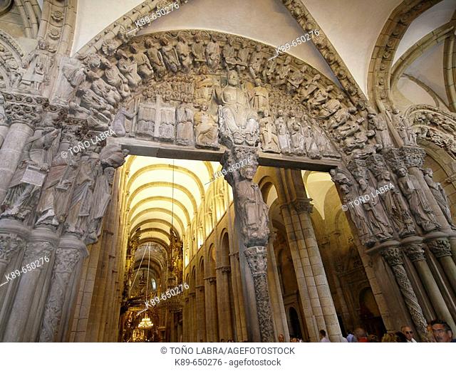 Portico de la Gloria, Santiago de Compostela. La Coruña province, Galicia, Spain