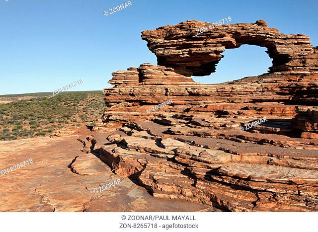 Nature' window, Mudstone formation, Kalbarri National Park, Murchison Western Australia