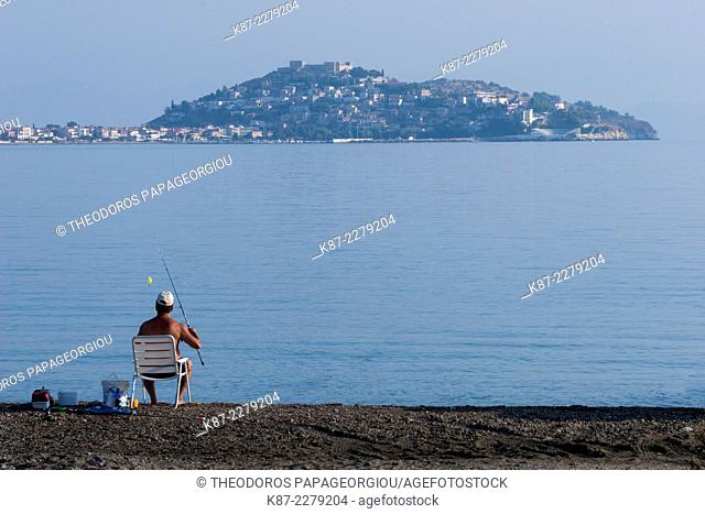 Fisherman at Astros village. Arcadia, Peloponnese, Greece