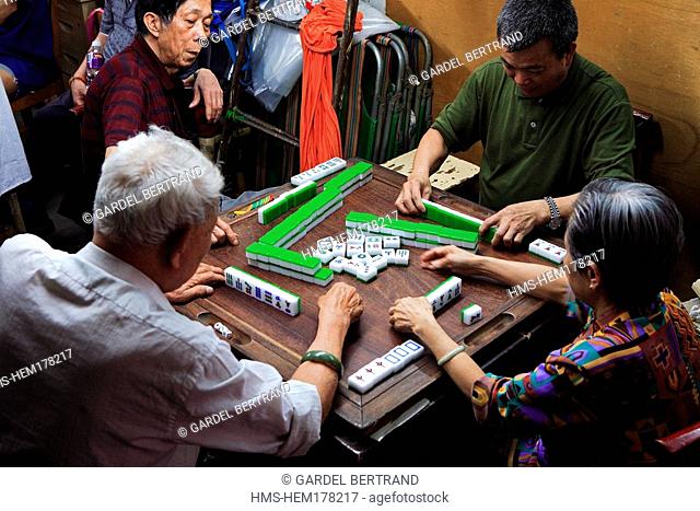 China, Macau, Mahjong players