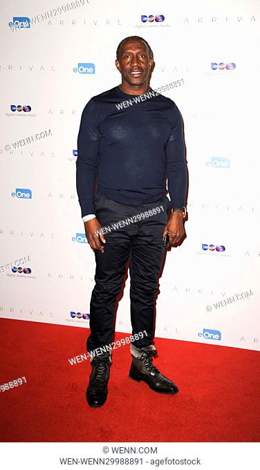 DCM Tuesdays gala screening of the film 'Arrival' held at The Mayfair Hotel - Arrivals Featuring: Linford Christie Where: London