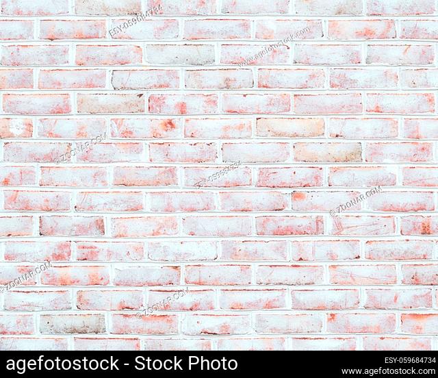 Rustic whitewashed brick wall texture