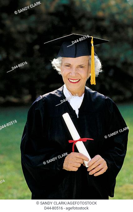 Senior graduate woman