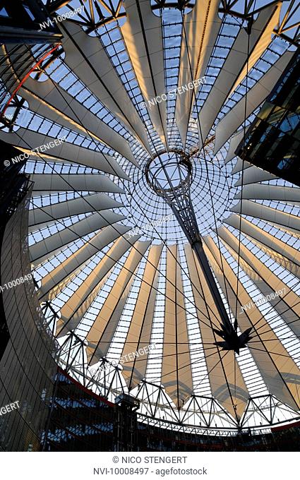 Dome of the Sony Center, awnings, modern architecture, Potsdamer Platz, Potsdam Square, Berlin, Germany, Europe