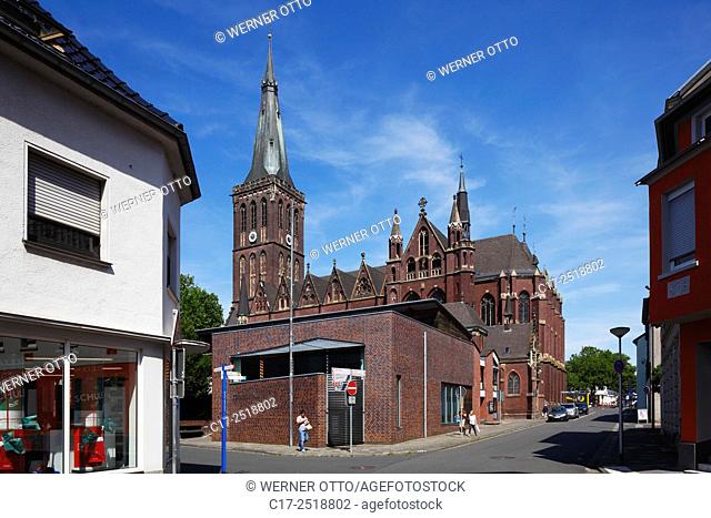 Germany, Viersen, Niers, Lower Rhine, Rhineland, North Rhine-Westphalia, NRW, Viersen-Duelken, catholic parish church Saint Cornelius, Gothic Revival