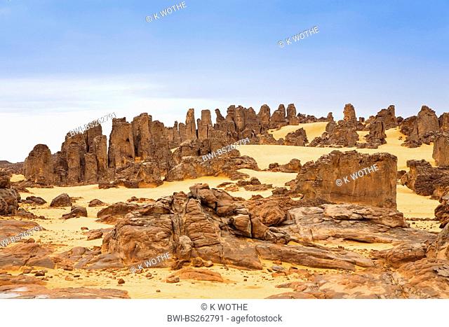 bizarre rock formations in the stone desert Tassili Maridet, Libya, Sahara