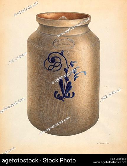 Cookie Jar with Cover, c. 1938. Creator: Nicholas Amantea