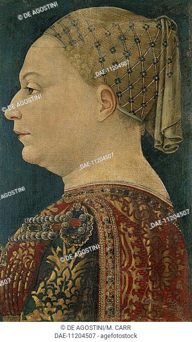 Portrait of Bianca Maria Visconti (Settimo Pavese, 1425-Melegnano, 1468), duchess of Milan and wife of Francesco Sforza (1401-1466)