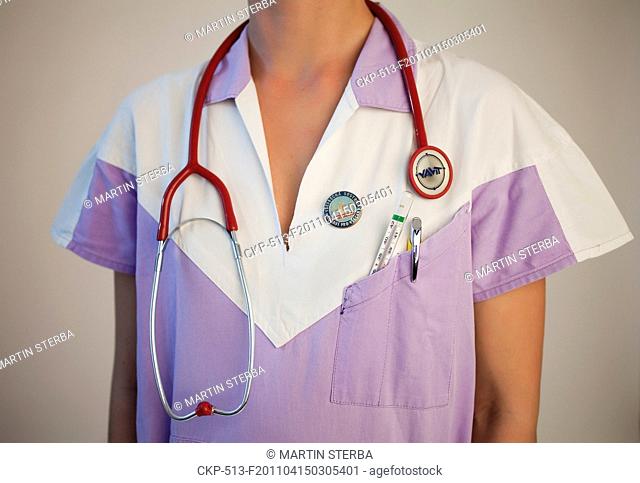health care, nurse, nursing sister, woman, thermometer, stethoscope CTK Photo/Martin Sterba, Josef Horazny , MR