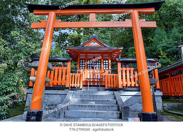 Torii shrine gate at Fushimi Inari Shrine, Kyoto, Japan