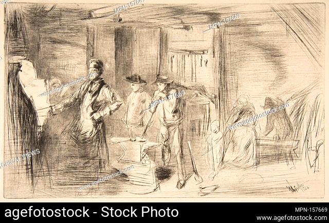 The Forge. Series/Portfolio: Thames Set (A Series of Sixteen Etchings of Scenes on the Thames and Other Subjects 1871); Artist: James McNeill Whistler (American