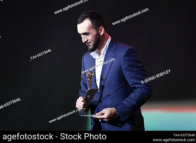 RUSSIA, MOSCOW - NOVEMBER 30, 2023: Russian boxer Muslim Gadzhimagomedov, the winner of the Pride of Russia: Best athlete nomination