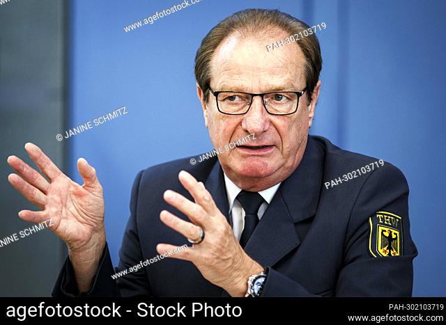 Gerd Friedsam, President of the Federal Agency for Technical Relief (THW), pictured during a press conference on the subject of civil protection - anniversary...