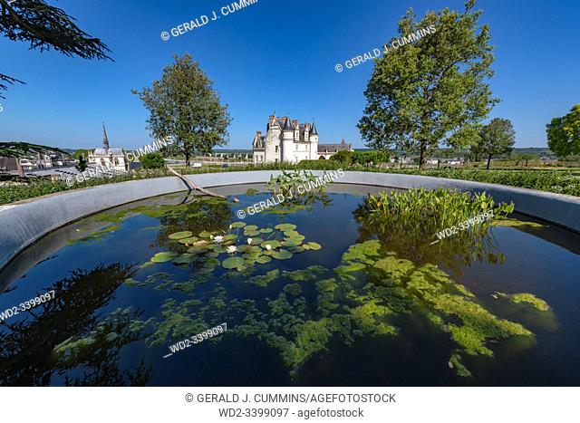 France The Royal Residence of Amboise : 2018, An historic monument in the Loire Valley and resting place of the artist Leonard de Vinci and is now a UNESCO...