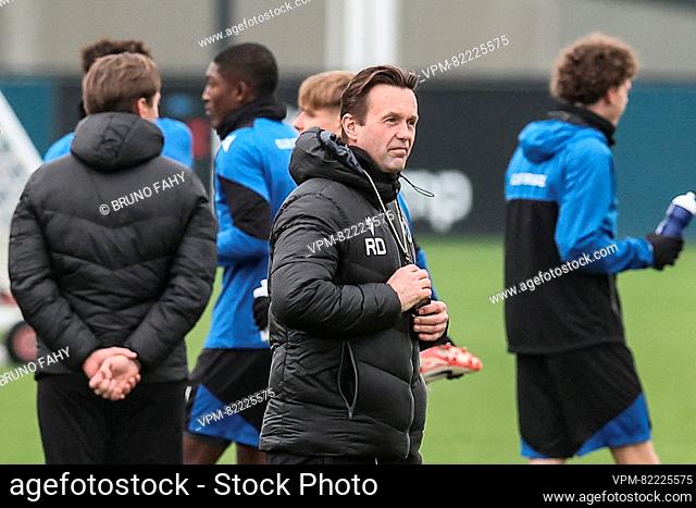 Club's head coach Ronny Deila pictured during a training session of Belgian soccer team Club Brugge KV, Wednesday 13 December 2023 in Knokke-Heist
