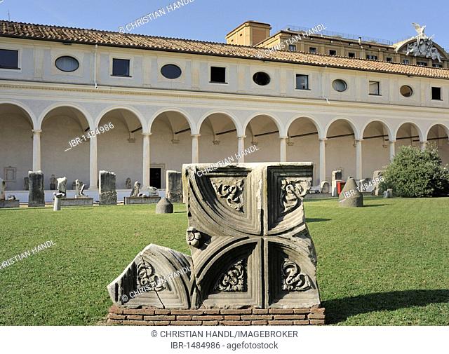 Cloister of the former Carthusian monastery, now Terme Museum, National Museum of Rome, Lazio, Italy, Europe
