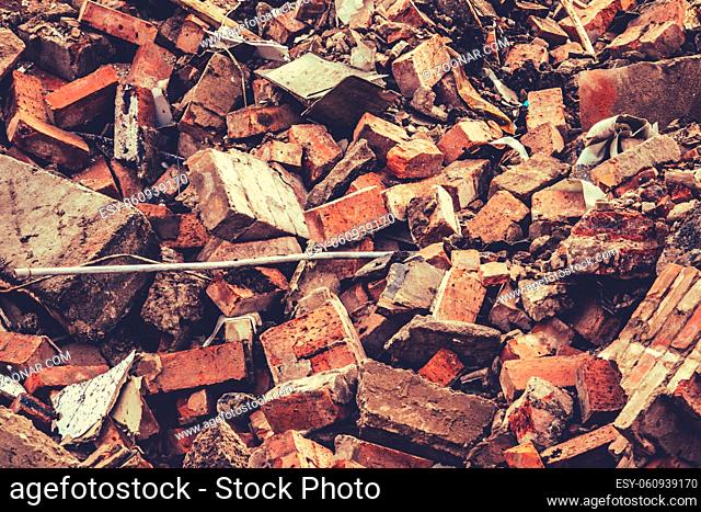 Abstract Background Texture Of Building Demolition Rubble