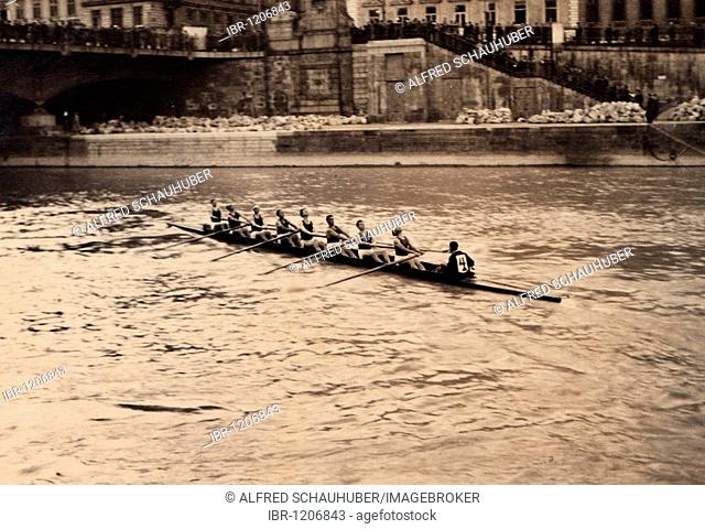 Danube canal Regatta, historic photo from 1935