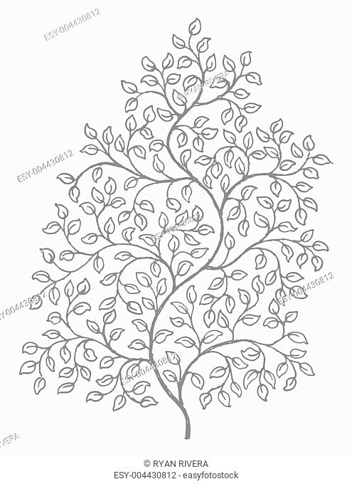 Ornate, elegant curly vines illustration