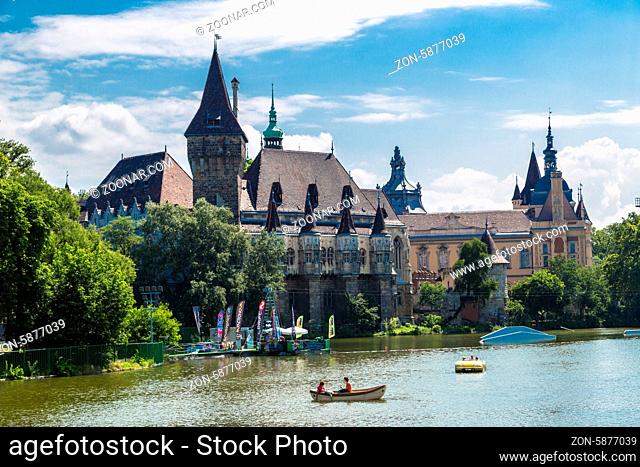 BUDAPEST - JULY 22: Vajdahunyad castle. It was built between 1896 and 1908 as part of the Millennial Exhibition on July 22, 2013 in Budapest